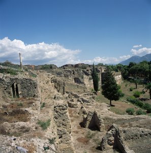 View of the ruined city